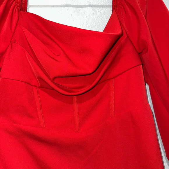 Women's Princess Polly xx Red Mini Dress Size 8 party long sleeve mini cocktail - Picture 3 of 8